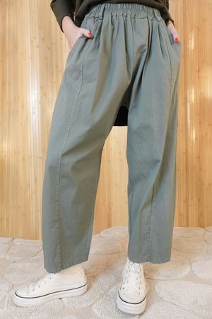 Gaberdine Barrel Pant Khaki